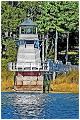 Doubling Point Light on River in Maine - Digital Painting